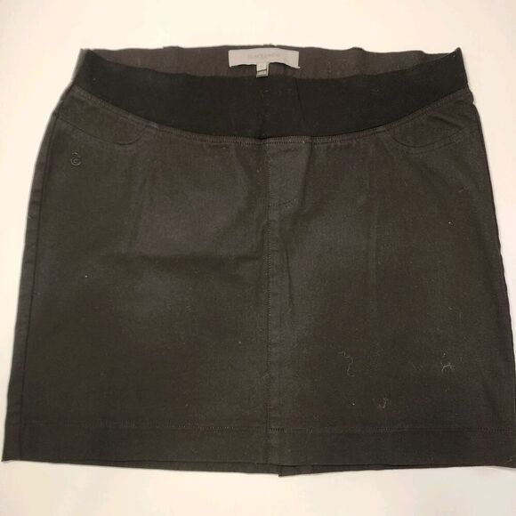 Slacks & Co Maternity Stretch Denim Mini Skirt Womens 12 Black - Picture 1 of 2